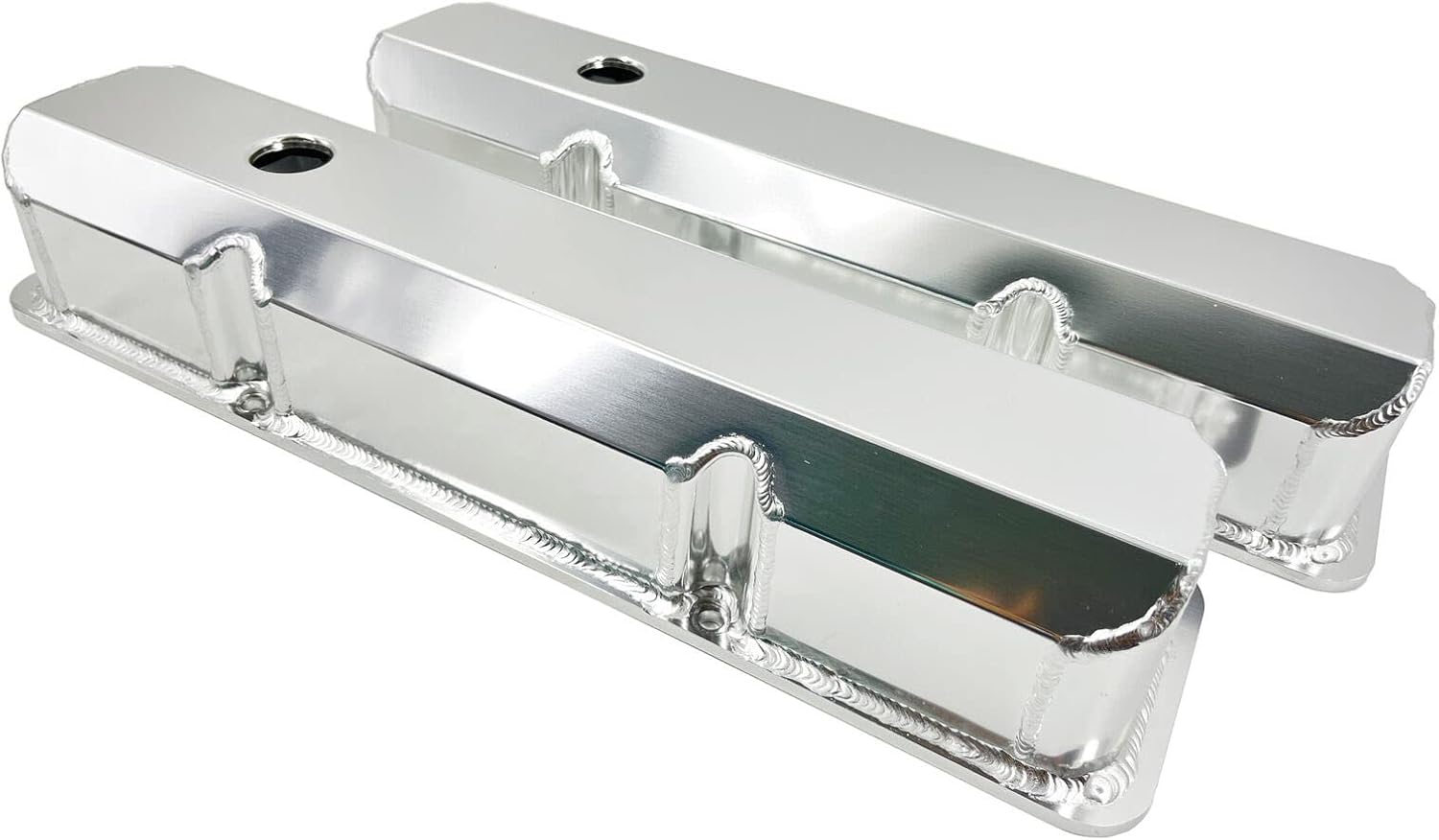 Tall Fabricated Valve Cover for Ford FE w/breather grommet (Silver Anodized)