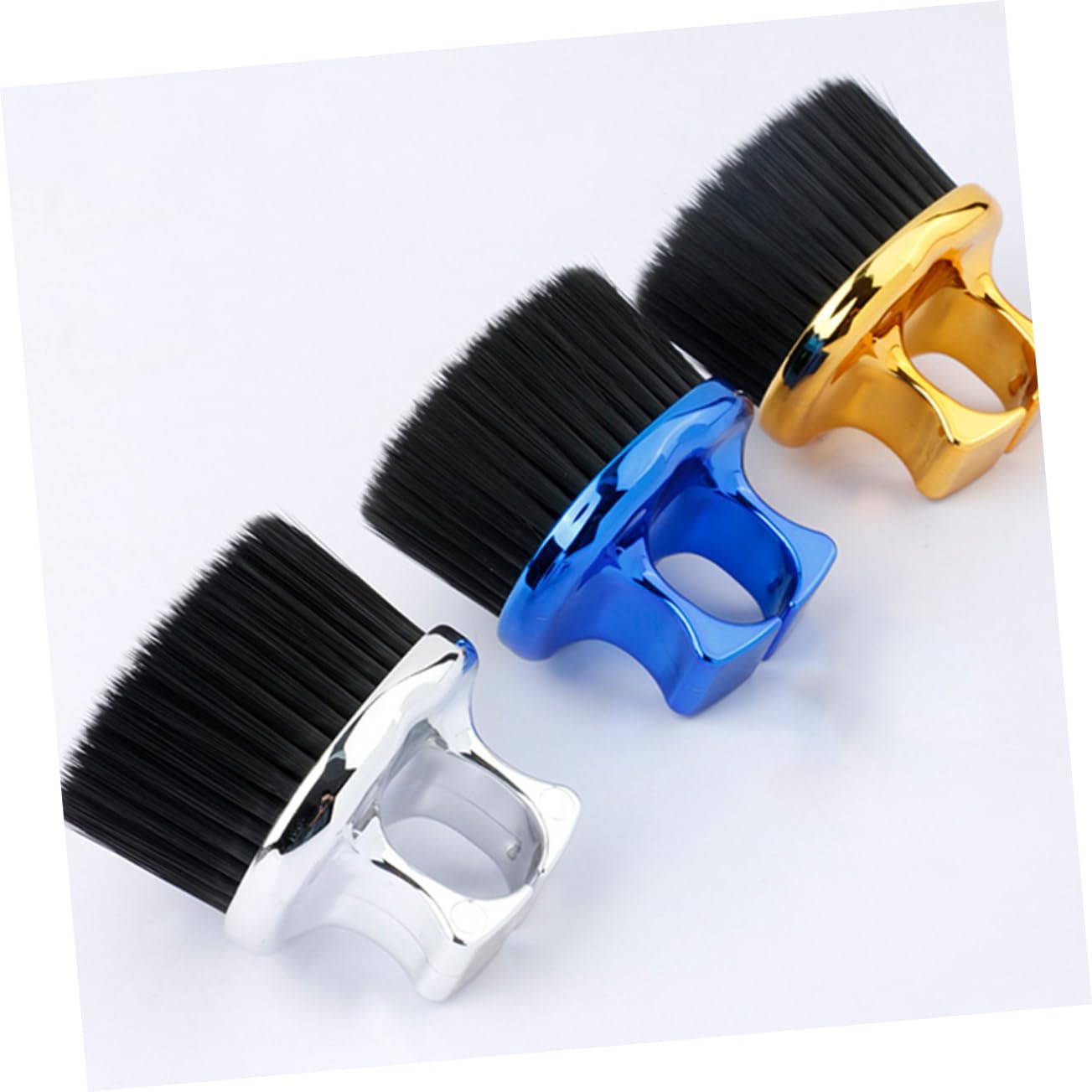 Outanaya 3Pcs Convenient Beard Brush Men Includes Neck Duster Open Ring Beard Brush for Hair Cleaning and Trimming Grooming Tools
