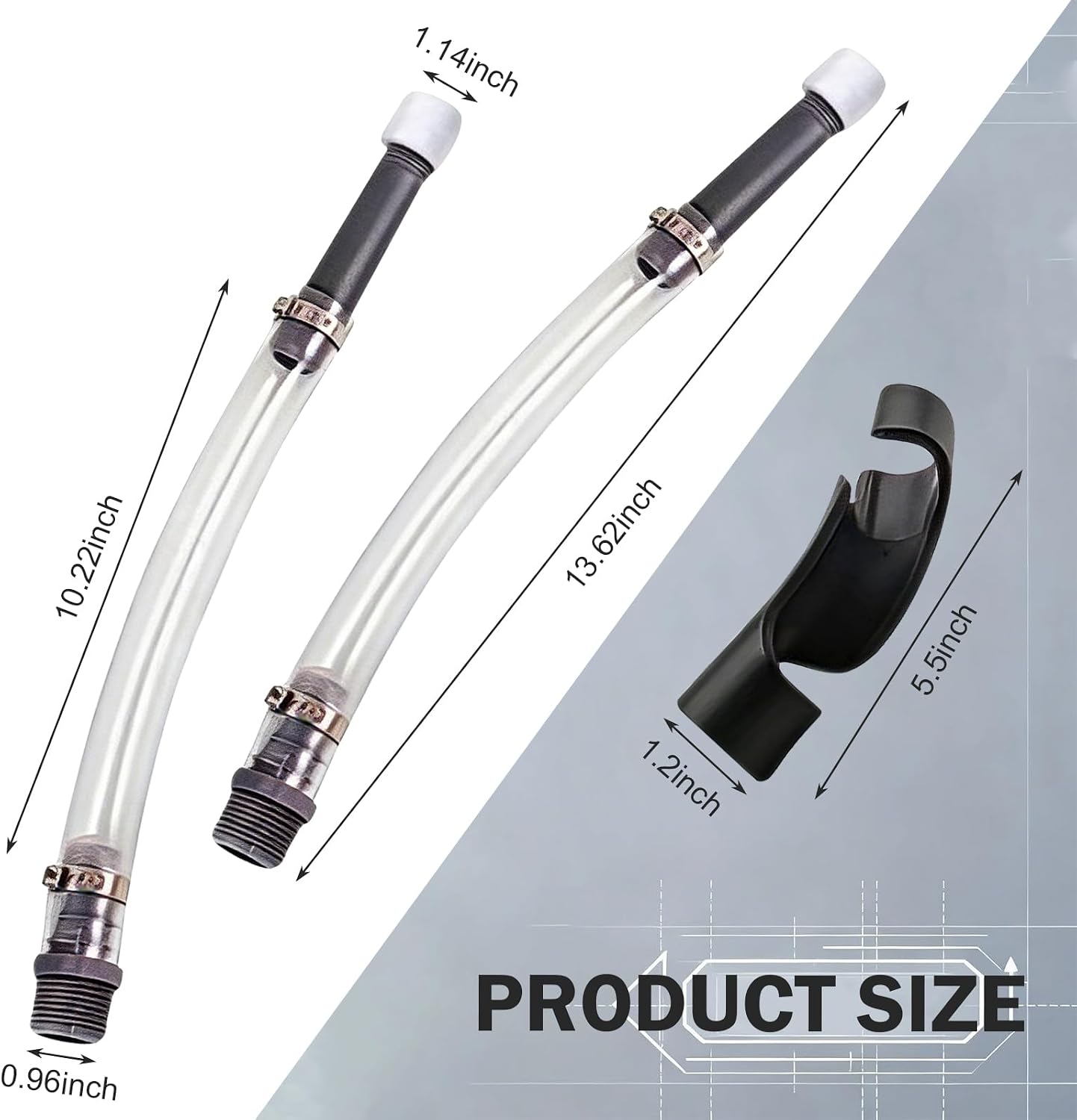 3 PCS Car Fuel Can Hoses and Bender, Racing Fuel Jug Transfer Hose, Oil Container Filler Flexible Neck Tube, Motorsport Spout Accessories for 3 & 5 & 5.5 Gallon VP Oil Jugs (White)