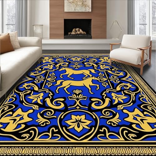 ODIKA Ultra Soft Area Rug 4x6, Festive Native Inspired Equine