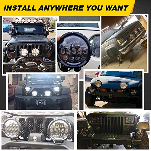 Spl 105W Round Light Bar 7 Inch Spot Led Pods Off Road Driving Light Bar Bumper High/Low Beam Drl With Adjustable Mounting Bracket Off Road Compatible With Jeep Truck Utv Atv, Suv, Hunters #TOP2