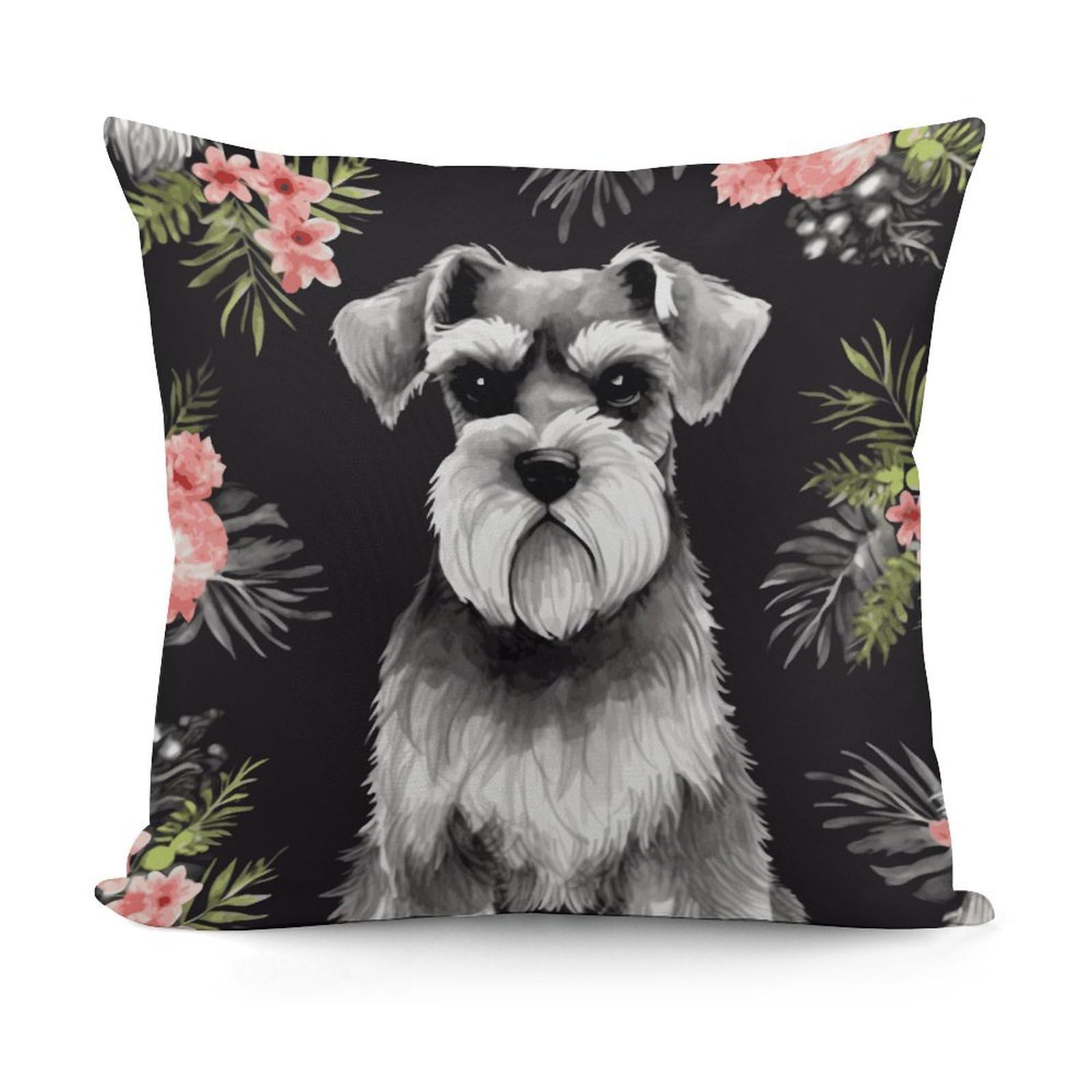 FekiLoot Schnauzer Throw Pillow Cover Cozy Plush Cushion Case Soft Decorative Pillow Cover Square Cushion Covers Modern Pillowcase for Sofa Living Room Couch Bed Home Decor 18x18 Inch