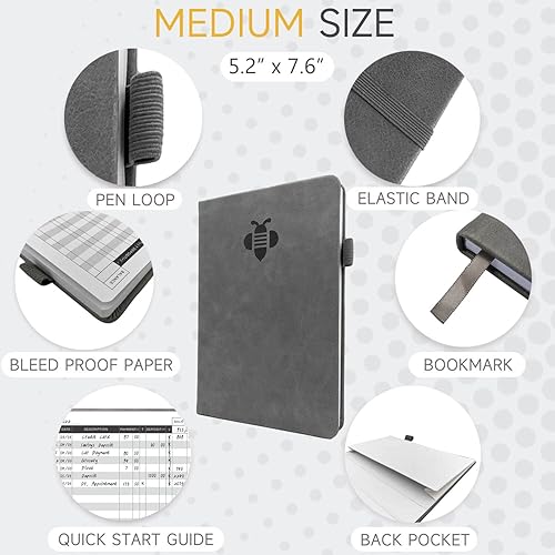 Miniatura 8 de Registro de cheques - Registros de cheques elegantes para chequera personal con registros de cheques y transacciones, registro de chequera de tapa