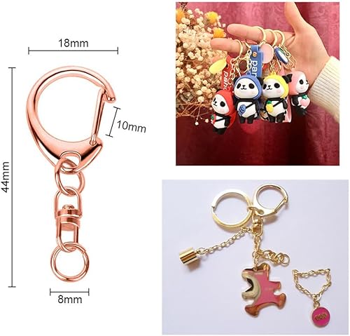 Miniatura 7 de 50 llaves de cierre de langosta, clip para llavero, cierres giratorios, gancho a presión, llavero para manualidades de bricolaje, cierre de pinza de