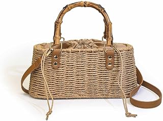 Straw Woven Handbags Handmade for Women Rattan Crossbody Tote Bag Summer Beach Bask…