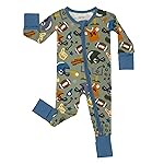 Little Sleepies Pajamas for Baby Boys & Girls, Viscose from Bamboo Baby Pajamas, Snug Sleeper, Toddler PJs, 2-Way Zipper, Touchdown Time, Newborn