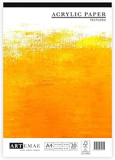 Artemae Artists A4 Acrylic Pad -190gsm Textured acrylic paper - Drawing Pad - Art paper - Art pads for artists - white paper - 20 Sheets of textured acrylic paper - Ideal for Professional Artists A4
