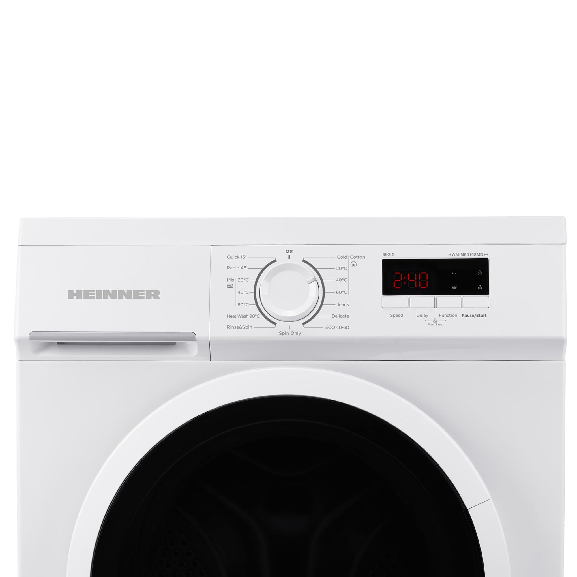 Slim Waschmaschine HWM-M6010SMD++ – 6 kg Fassungsvermögen | 1.000 U/min Schleuderdrehzahl - Energieeffizienzklasse A, Digital-Display - Weiß - 5 Jahre Garantie