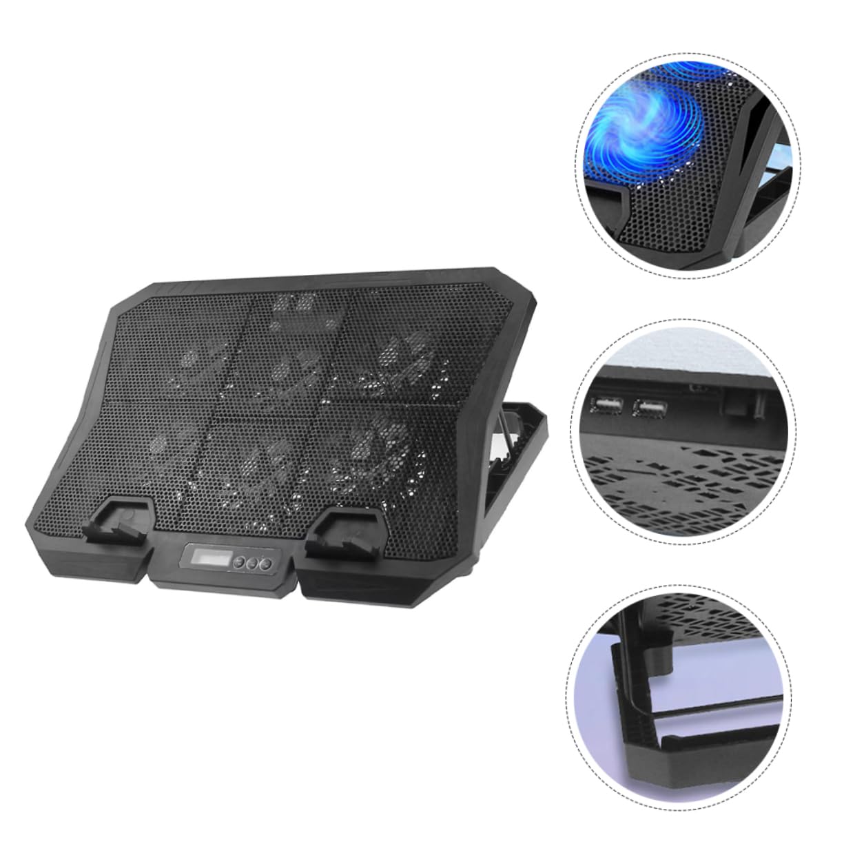 SEWACC Base para Portátil con Ventilador Refrigerante USB Soporte Ajustable para Ordenador Portátil para Escritorio y Compatible con Laptops