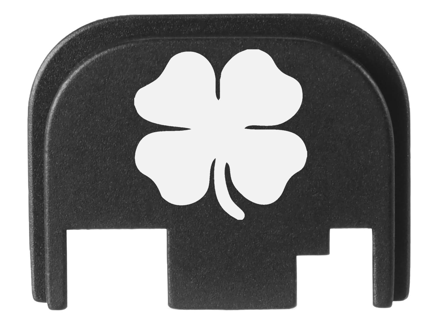 NDZ Performance Rear Slide Cover Back Plate for Glock Gen 1-4 Laser Engraved Hardcoat Anodized Aluminum in Black - 4 Leaf Clover