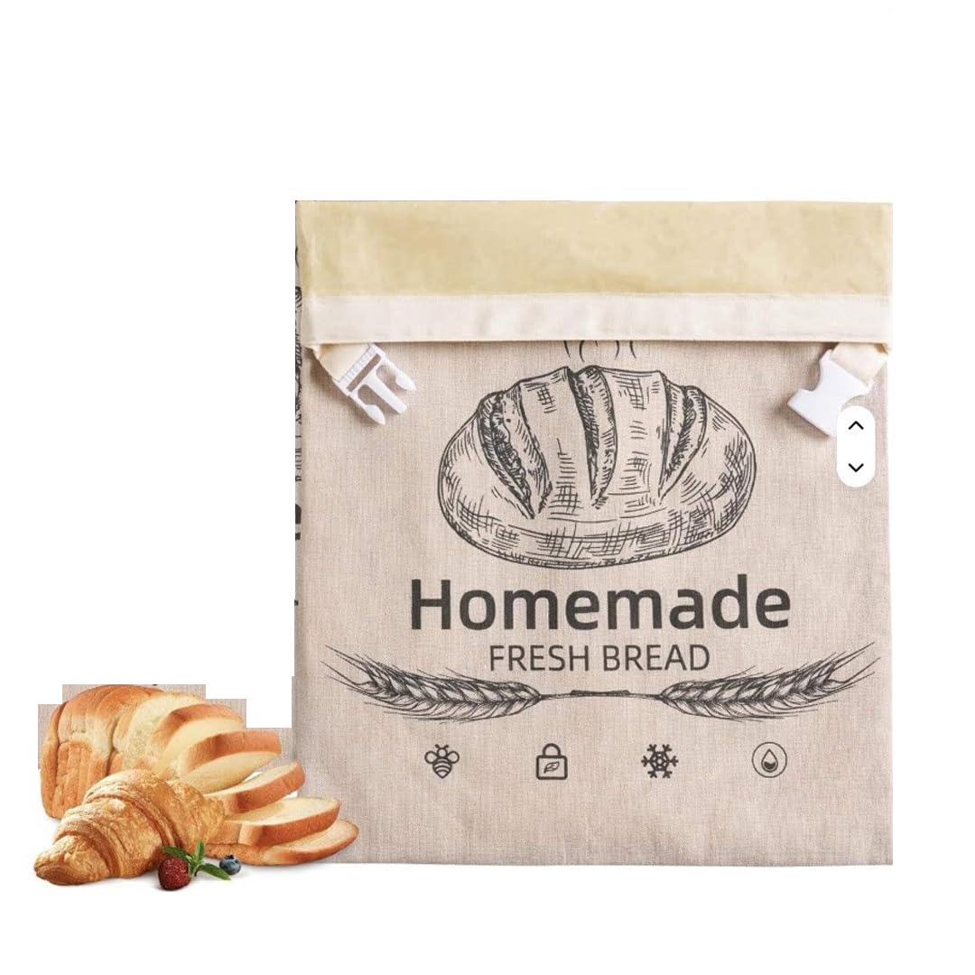 Beebredix Beeswax Bread Bag Reusable Organic Linen Beeswax Bread Bags for Sourdough