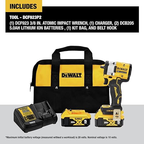 Miniatura 2 de DEWALT DCF923P2 ATOMIC 20V MAX* 3/8 pulgadas Llave de impacto inalámbrica con kit de yunque de anillo de cerdo