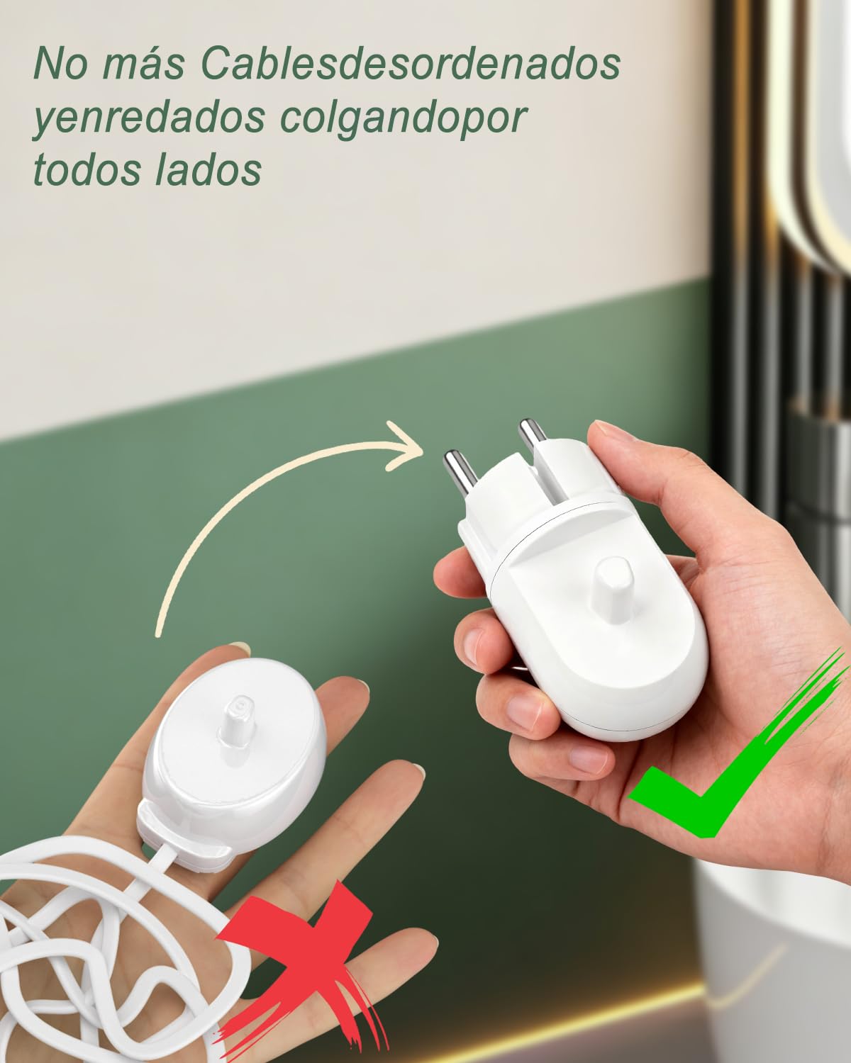 Cargador Inalámbrico Cepillo Electrico Compatible con Braun Oral B Vitality Pro/Pro 3/3000/ 3900N/ iO2/ iO3/ iO6/ iO5/Junior/Smart Series, Enchufe de Pared Directo sin Cables para un Baño Ordenado