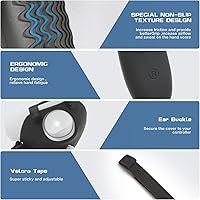 Vista 3 de OOAVR Touch Controller Grip Cover for Oculus Quest 2Anti-Throwwith Adjustable Knuckle Straps and VR Face PadLens Dust CoverThumbstick Cover4PcsBlack