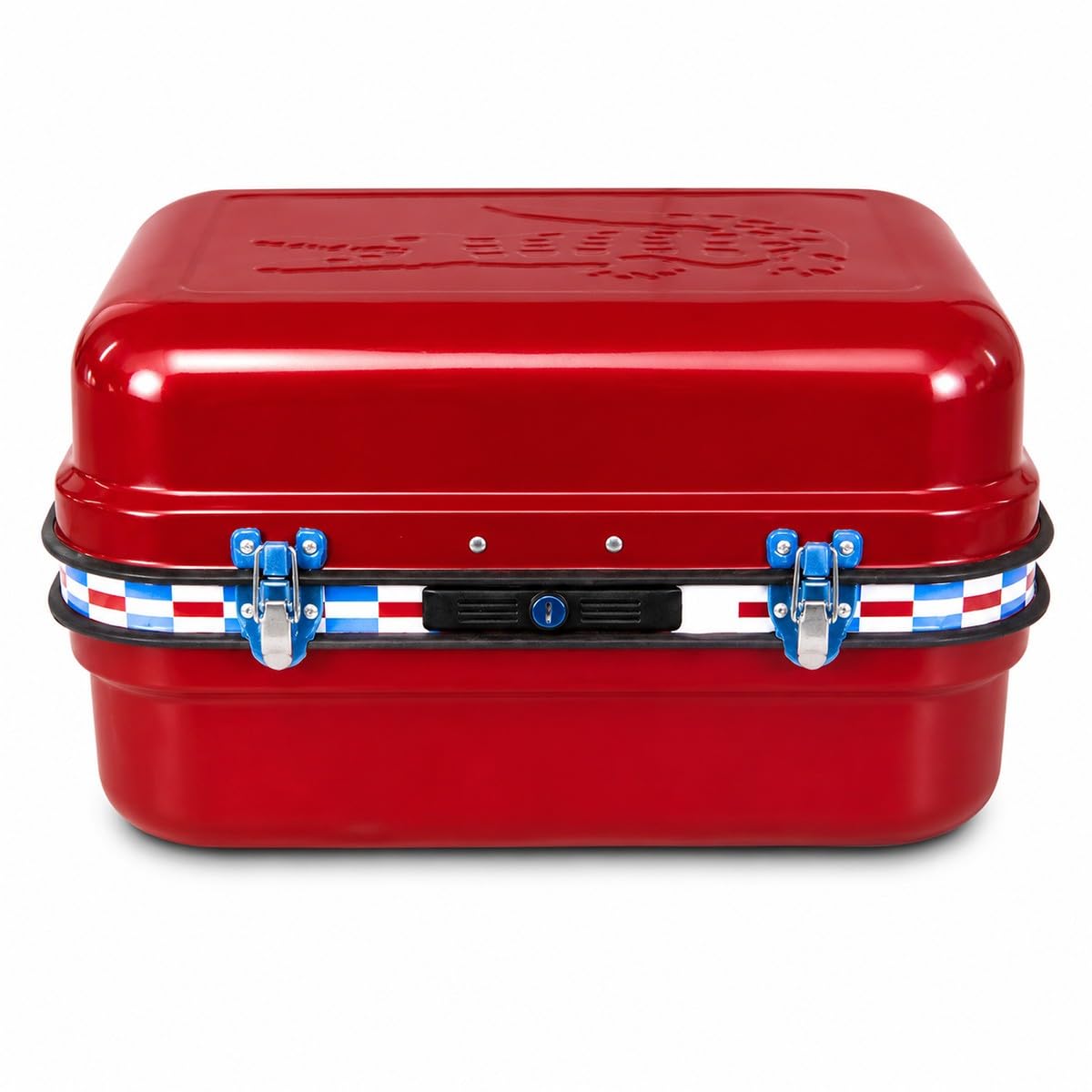 Baannaww Motorcycle Rear Box 50L, Metal Scooter Top Case with Lock and Keys, Large Motorbike Storage Trunk, Rear Rack Helmet Box with Mounting Kit, Water-Resistant Hard Shell Tail Box