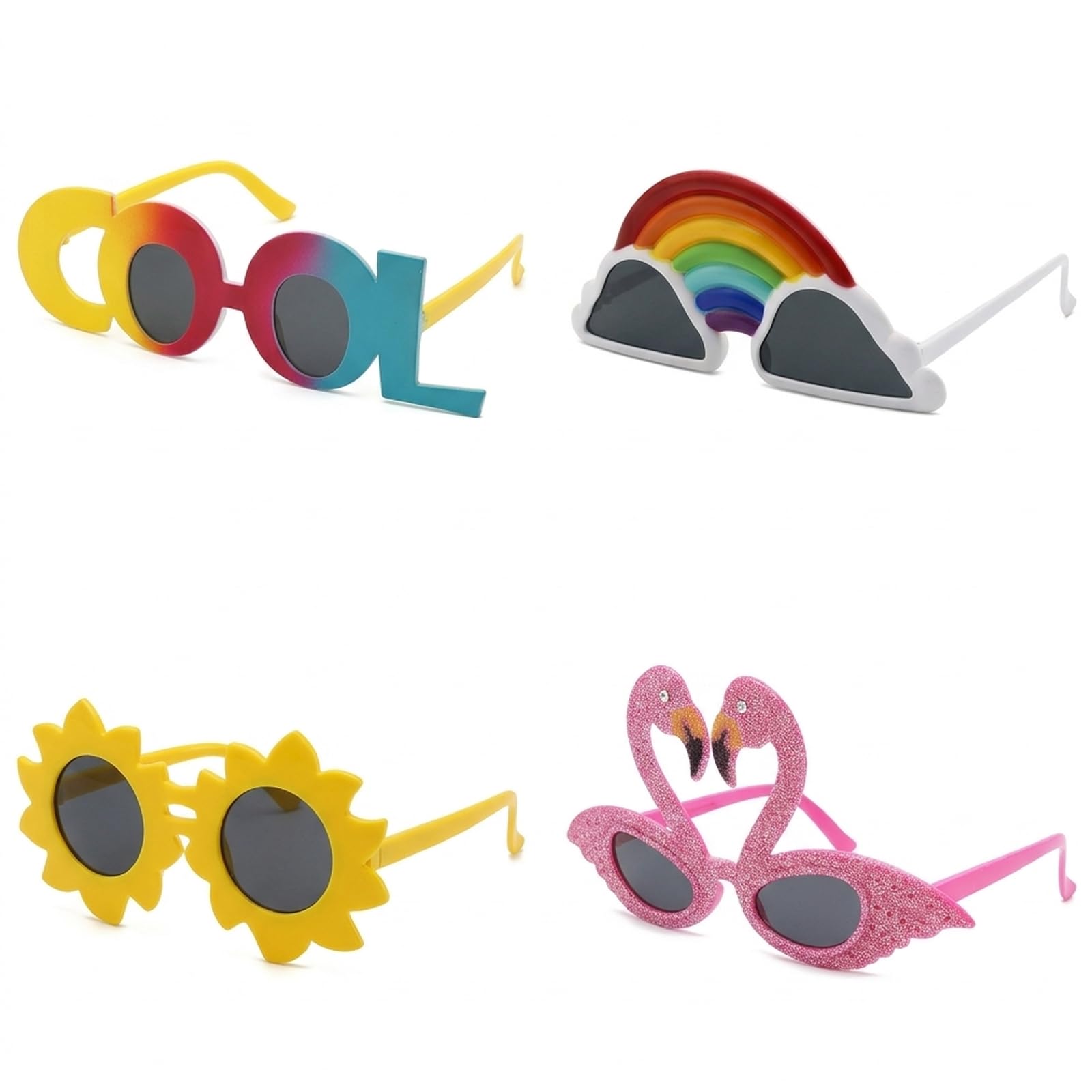 KSVFTB 4 Pcs Funny Sunglasses, Novelty Sunglasses, Party Glasses for Festive Occasions, Funny Glasses for Adult Entertainment