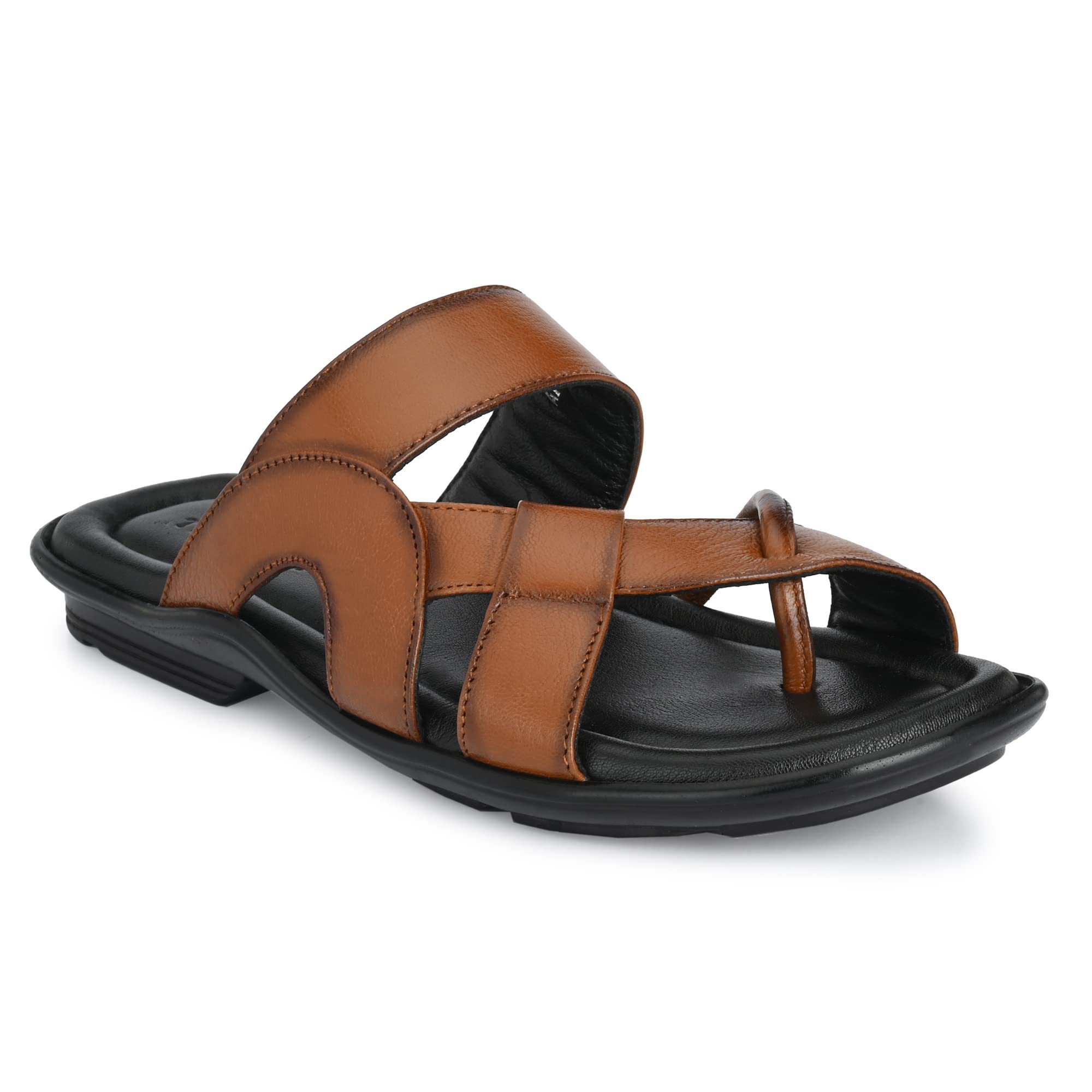 trueyarn Men's Genuine Leather Slippers | Thong Sandals For Men | Comfortable | Cushioned Insole | Durable | Handmade | All Occasion Slippers-picture-46