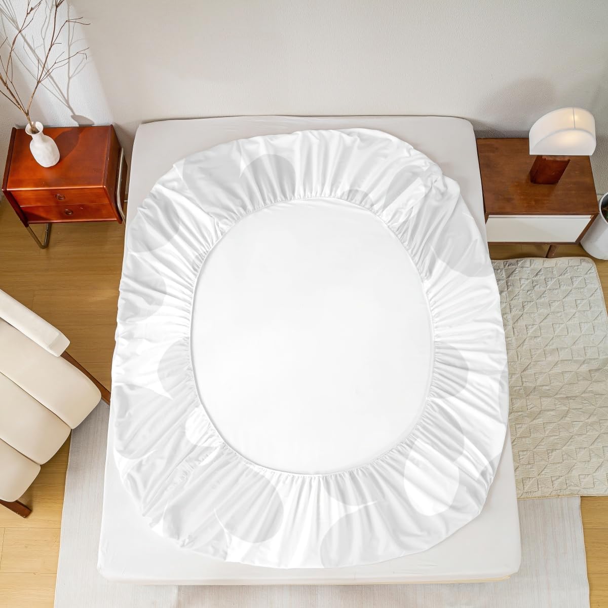 Manfei Cute Daisy Flowers Bed Sheet Set 4 Piece,70s Retro Groovy Sheets Full Size Sheets Set,Cartoon Floral Gray Soft Microfiber Bedding Set with Flat,Fitted Sheet,2 Pillow Cases