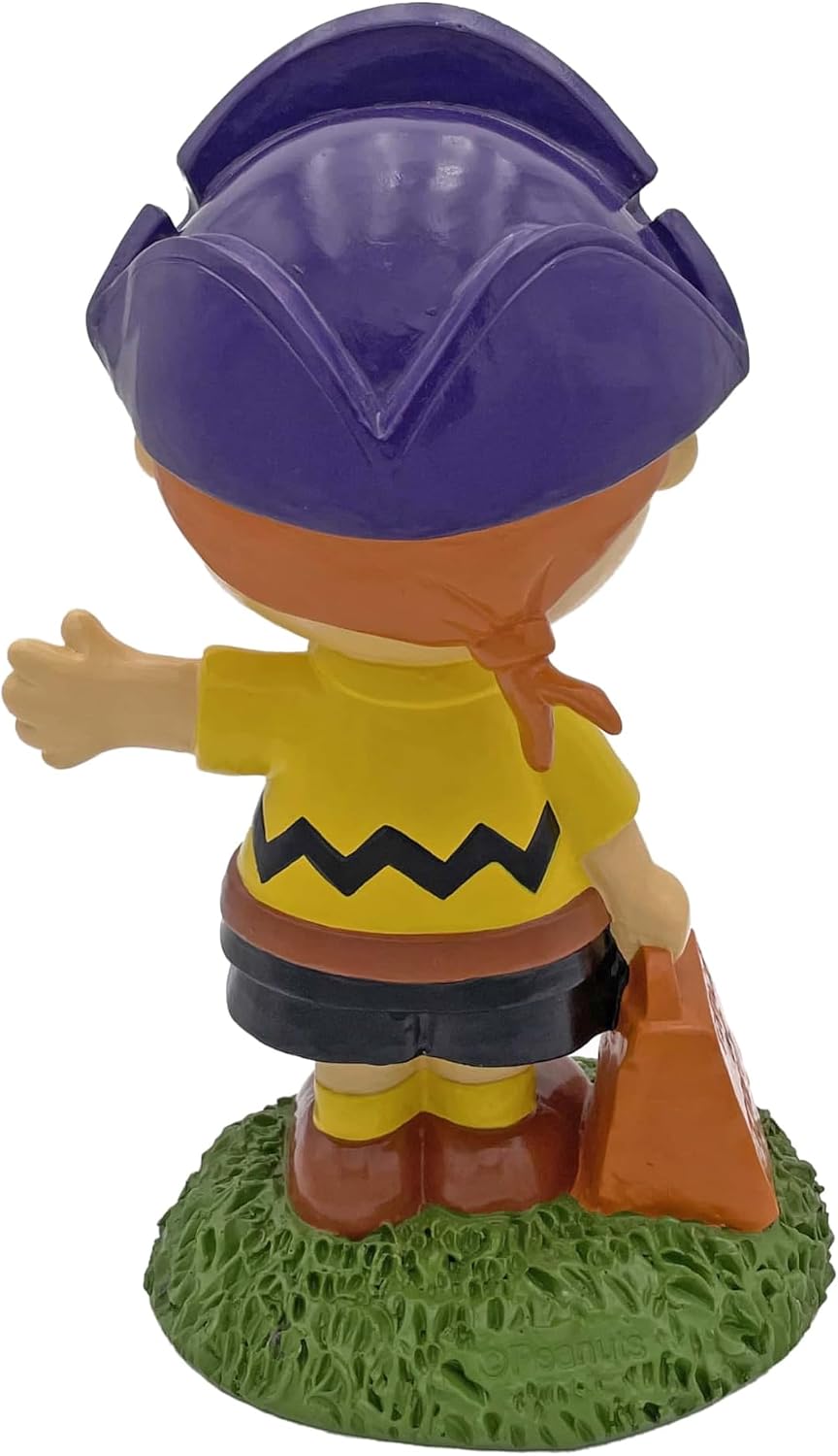 Peanuts Charlie Brown Pirate Halloween Outdoor Garden Statue, 8 inches Tall, Decorative Peanuts Halloween Home Decor for Yard, Patio or Walkway