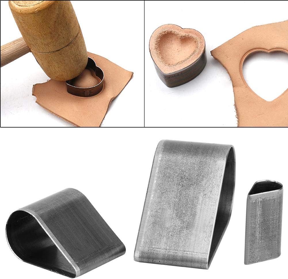 Leather Die Cutter, Hollow Punch Tool Set for Handmade DIY Leather Craft Projects, Water Drop Shape, 3 Pieces