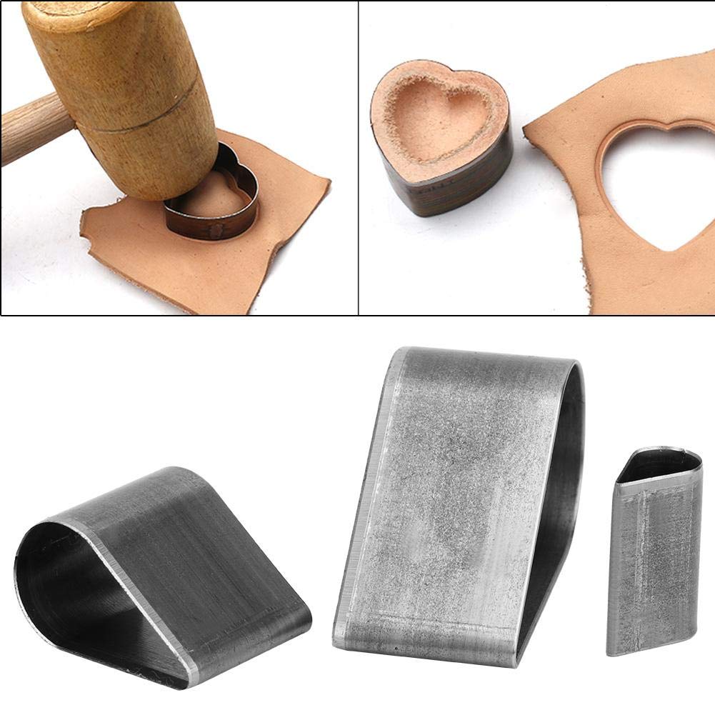 Poinçon Tbest, Outil de Poinçon de Coupe Demi-rond en Acier en Forme d'arc Poinçons d'extrémité de Ceinture de Bricolage pour le Travail Manuel d' artisanat en Cuir (40mm