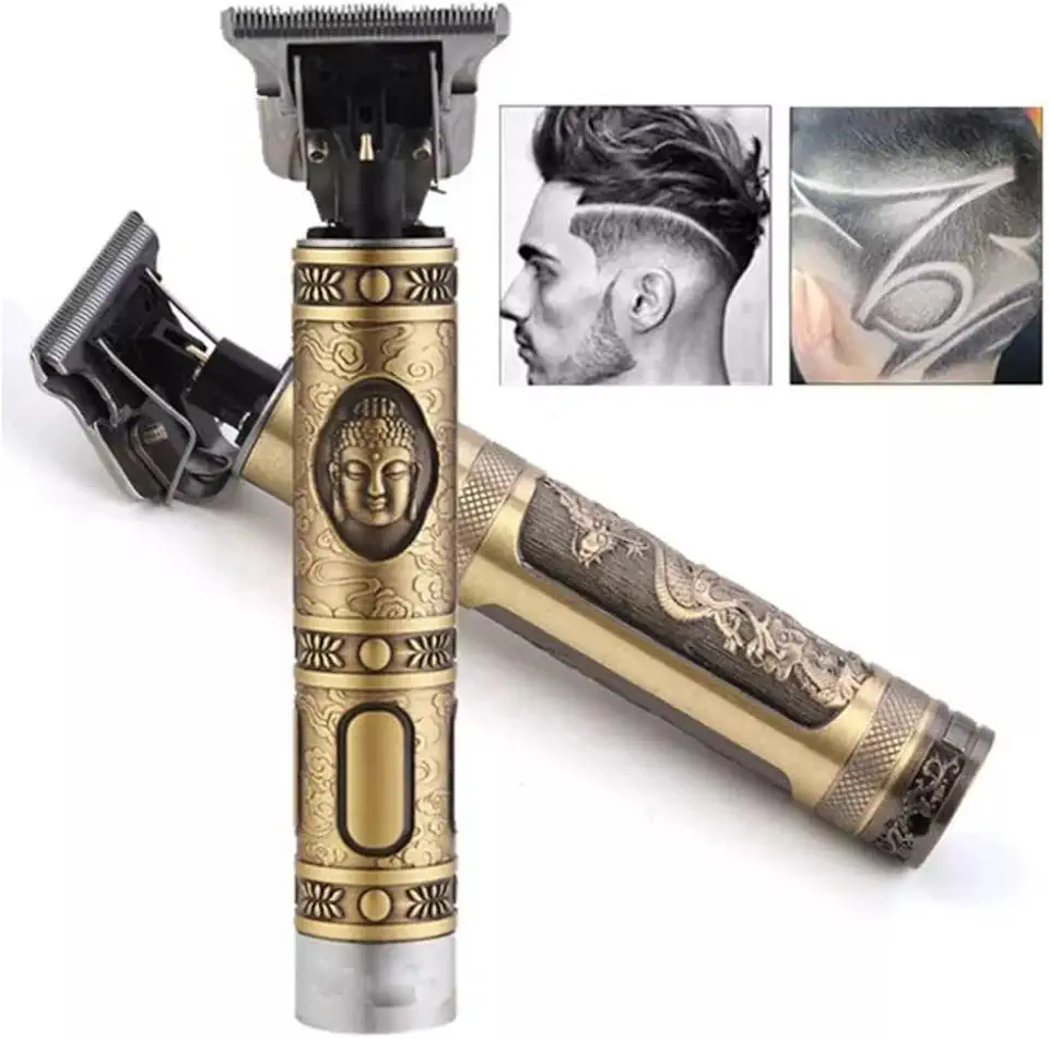 Maquina de Cortar Cabelo e Barbear Profissional Recarregavel Sem Fio Buda ou Dragão