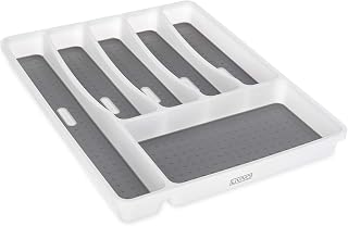 FiNeWaY 6 Compartment Cutlery Tray Kitchen Drawer Organiser Utensils Spoon Fork Holder Plastic Storage Rack Kitchen Tableware Tray