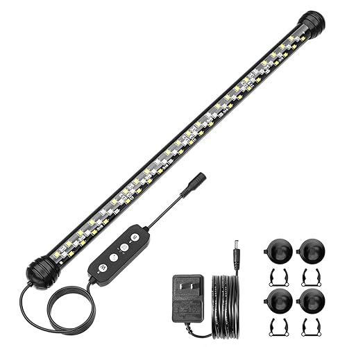 SEAOURA Led Aquarium Light with Timer, Submersible Aquarium Plant Light,