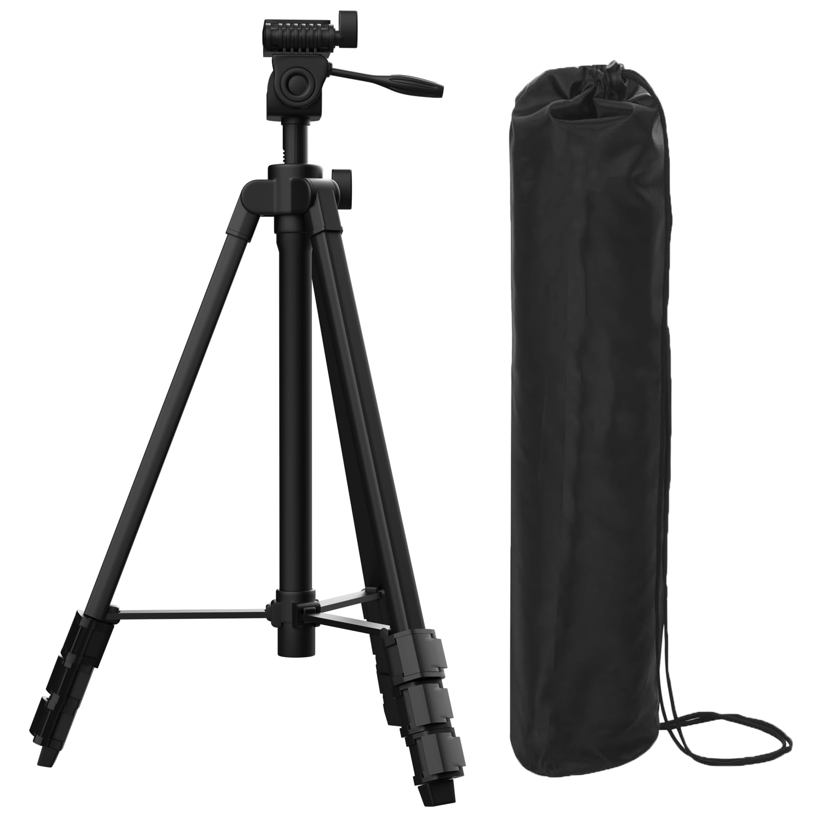 Trípode de Aluminio Ligero para Nivel Láser, 137 cm de Altura Ajustable, 0.54 kg, con Nivel de Burbuja y Placa Rápida 1/4"-20, para Construcción y Bricolaje