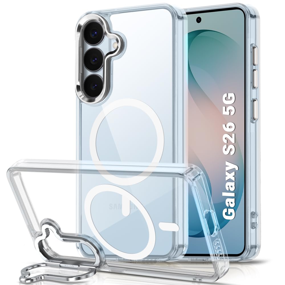 TheGiftKart for Samsung S26 Case | Clear Hard Back Cover | Built-in Stand | Hybrid Shockproof Galaxy S26 Back Cover (PC & TPU, Transparent Clear)-image-47