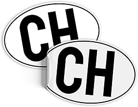 Finest Folia Set of 2 stickers according to DIN 17.5 x 11.5 cm, for car, truck, motorhome, weatherproof, self-adhesive, R226 (37 Switzerland, stickers)