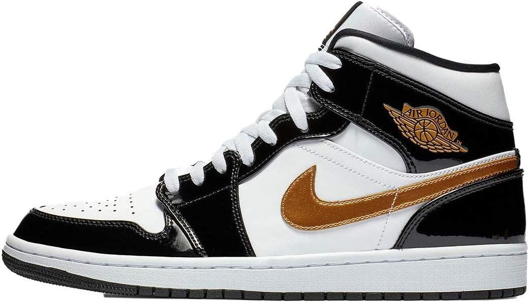 Nike Men's Air 1 MID SE Black/White/Gold 852542-007 (Size: 10)