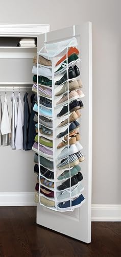 Miniatura 2 de Ideaworks 82-3054TV Away - Organizador de zapatos colgante de distancia, blanco, 15.5 x 8.25 x 3.5 pulgadas