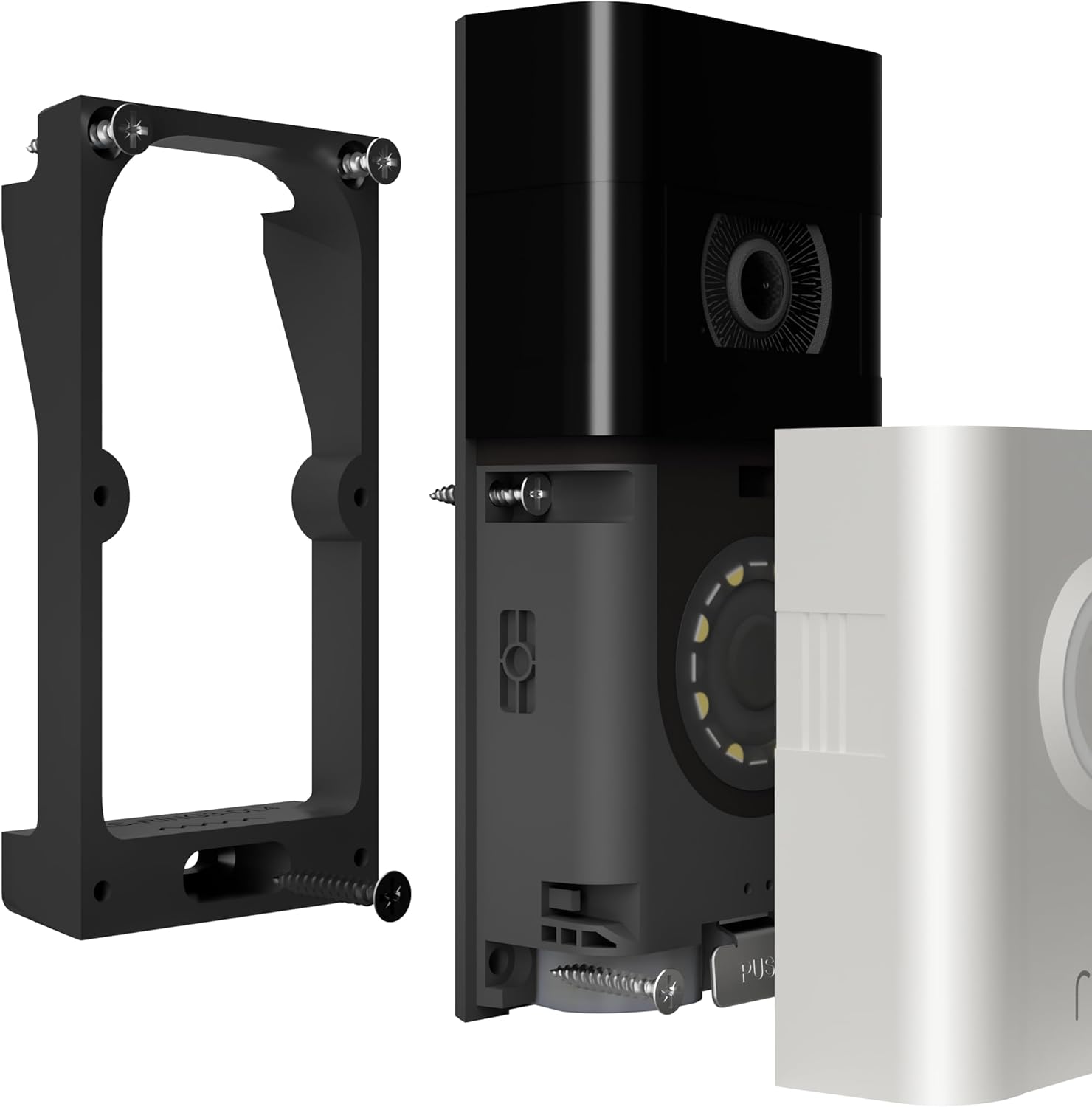 Hidden River Lab Dutch Lap Vinyl Siding Mount for Battery Video Doorbell Series (Battery Pro / Plus) – 4-Inch Dutch Lap – Black