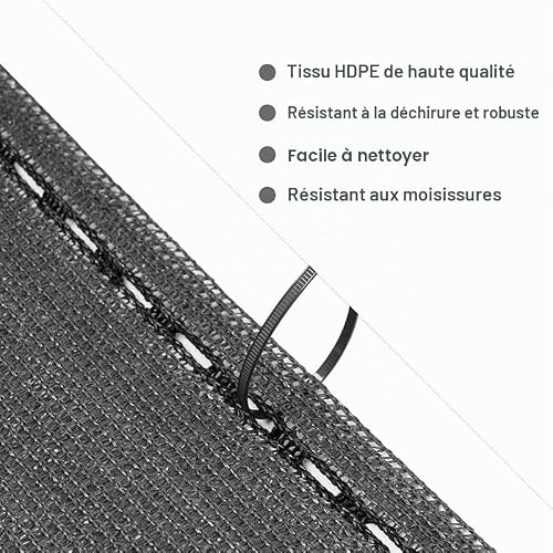 WOLTU Brise Vue Balcon et Jardin 2x15 m, Filet d'ombrage 150 g/m² en HDPE, Résistant aux UV et Imperméable, Coupe-Vent pour Terrasse avec Trous et Attaches de Câbles Inclus, Anthracite – vue 4