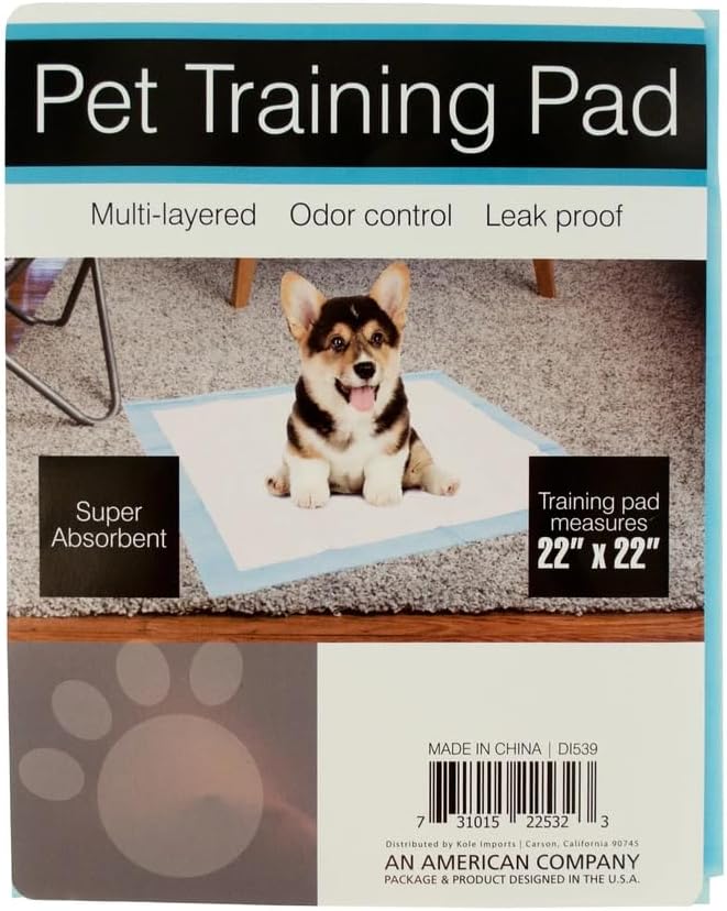 30 Pack 22 in x 22 in Odor Control Pet Training Pads, Super Absorbent, Leak Proof, Quilted Texture with Plastic Outer Liners to Keep Your Home Clean and Fresh While Training Your Pet, Bulk, Sky Blue