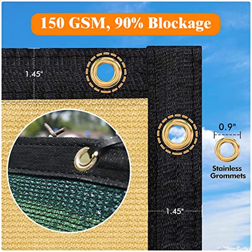 Cisvio 4Ft X25Ft Privacy Screen Fence 90% Blockage Heavy Duty Protective Covering Mesh Fencing For Outdoor Patio Lawn Garden Balcony Dark Green #TOP3