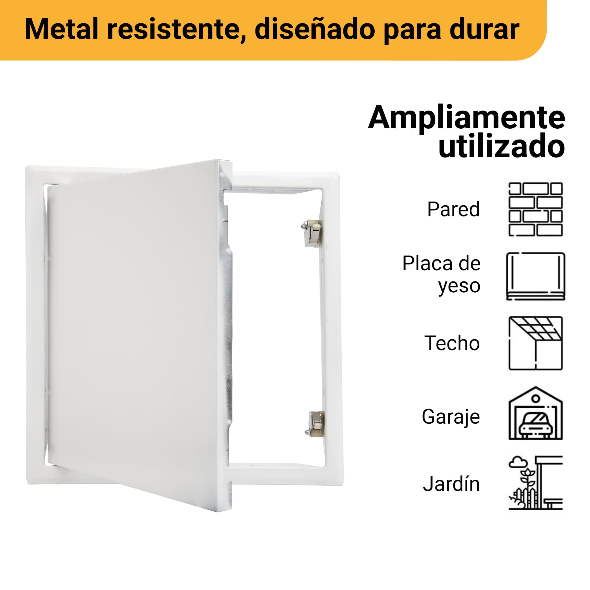 Proxinova Puerta de Inspección 600x600 mm, Apertura a Presión para Pared Exterior Resistente, Puerta de Metal para Mantenimiento Contador Agua, Gas, Eléctrico