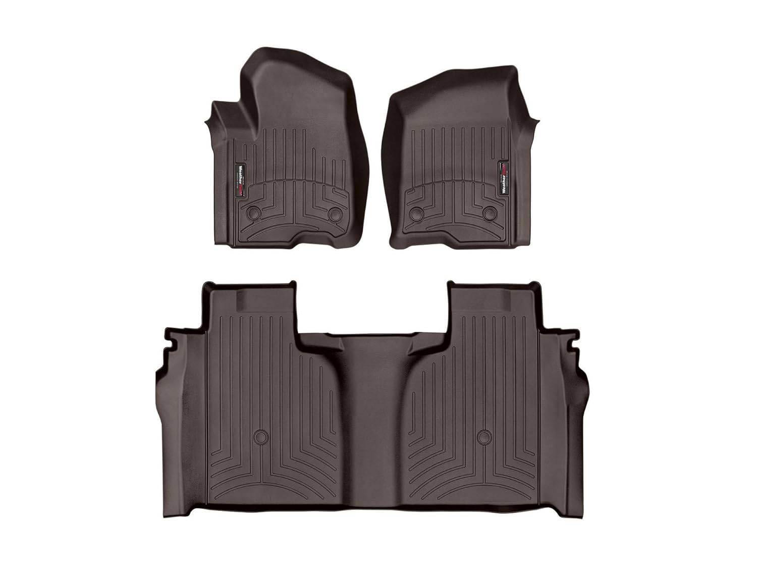 WeatherTech Custom Fit FloorLiners for GMC Sierra 1500 Limited Silverado 2500HD 3500HD Silverado 1500-1st 2nd Row 471436-1-2 Cocoa