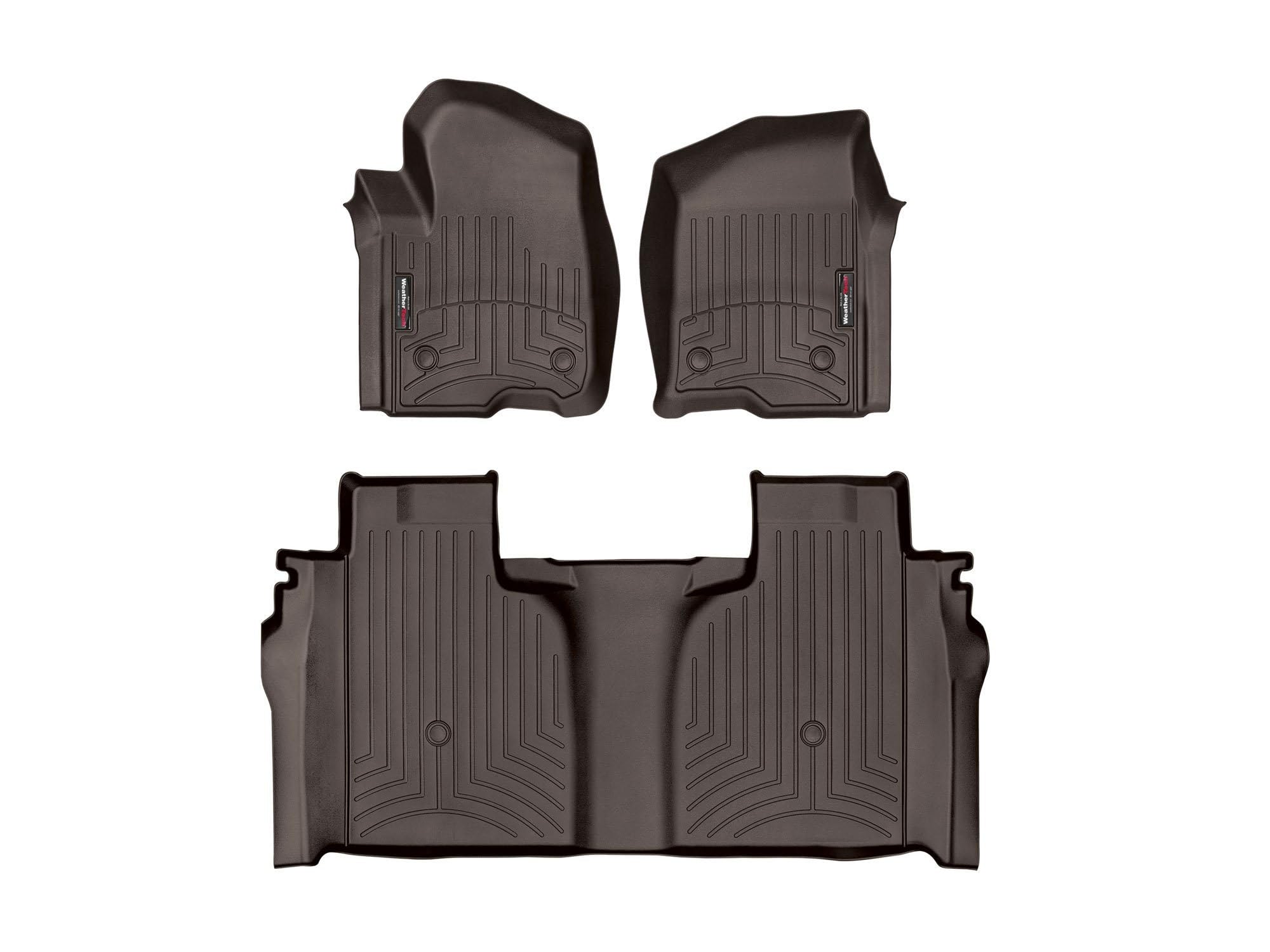 WeatherTech Custom Fit FloorLiners for GMC Sierra 1500 Limited Silverado 2500HD 3500HD Silverado 1500-1st 2nd Row 471436-1-2 Cocoa