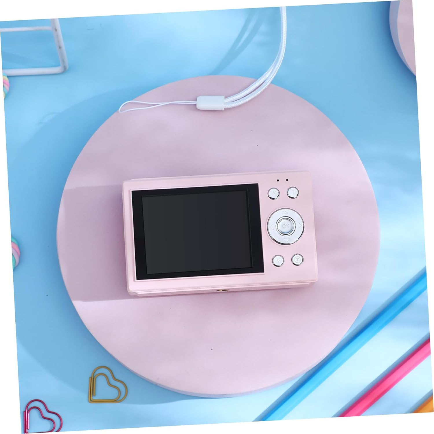 ズーム レトロデジタルカメラ 内蔵メモリ付き 初心者向け軽量コンパクトカメラ 対応で写真転送簡単 学生 ティーン キッズ用ピンク