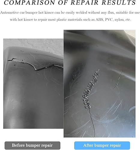 Miniatura 5 de 500 varillas de soldadura de grapas calientes, 0.024 in 0.031 in en forma de onda de parachoques de reparación de salpicadero, suministros de grapas