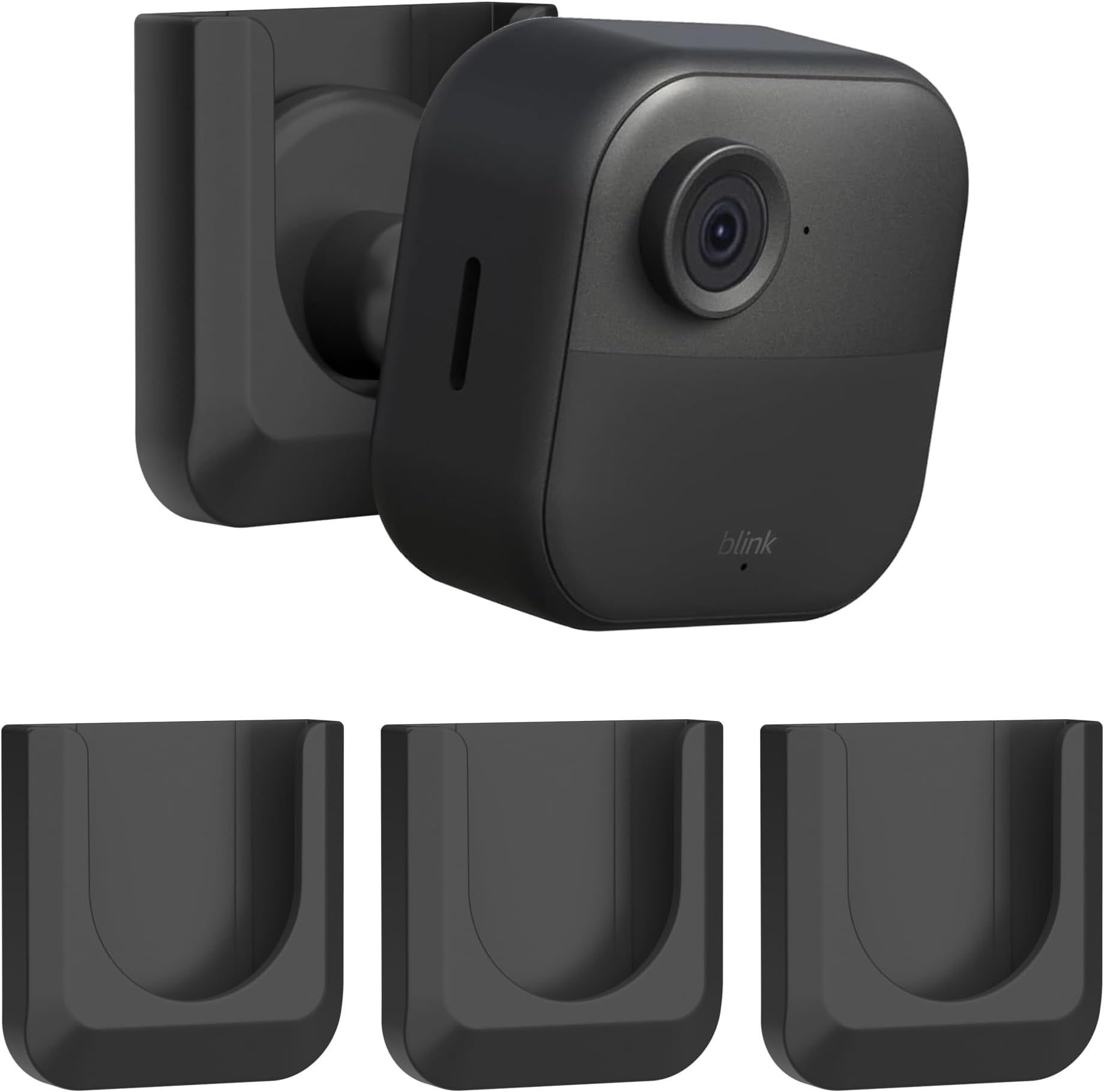 Blink Camera No Drill Wall Mount Bracket for Blink Outdoor 4/ Outdoor 2K+ / Blink Mini 2/Blink Indoor Camera,No Screw Adhesive Blink Camera Mount for Blink Indoor 3Pack (Camera Not Included) Black