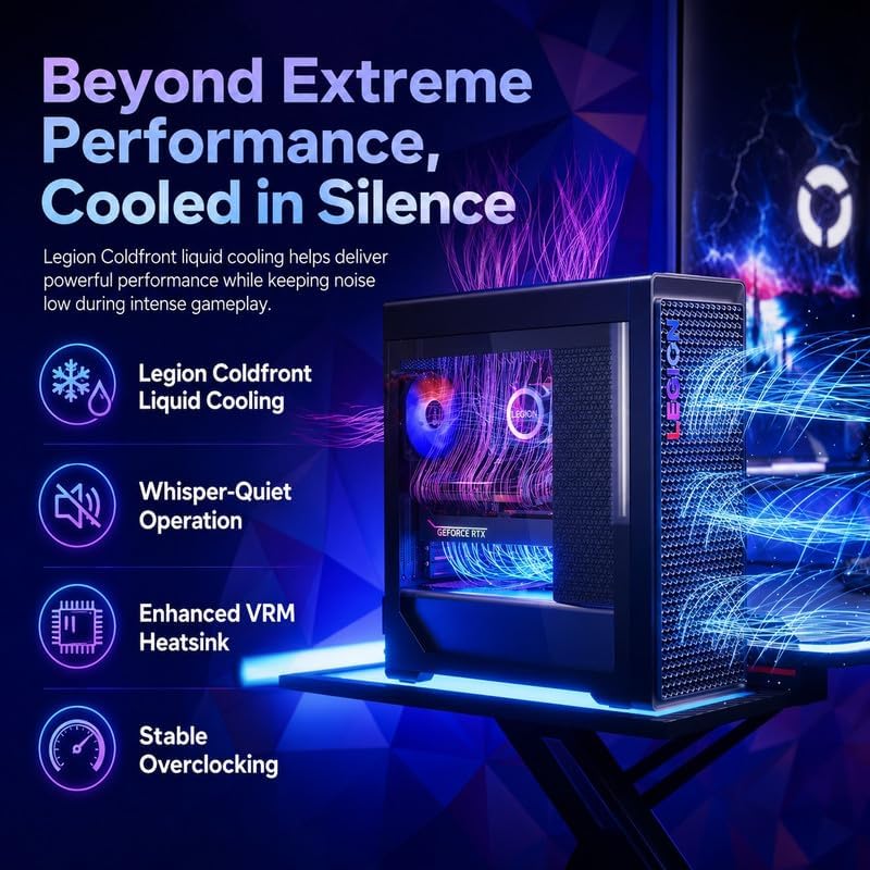 Lenovo Legion Tower 7i Gen 10 Interior View Focusing on CPU Water Block and RAM Slots