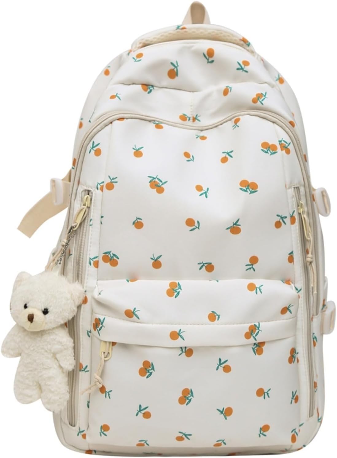 Cute Floral Printed Backpack for Women Preppy Kawaii Aesthetic Laptop Bookbag Coquette Work Travel College Daypack (Rose)