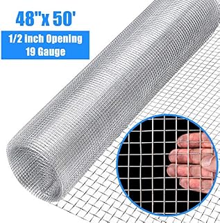 Goplus 48'' x 50' 1/2 inch Hardware Cloth Galvanized Welded Cage Wire, Poultry