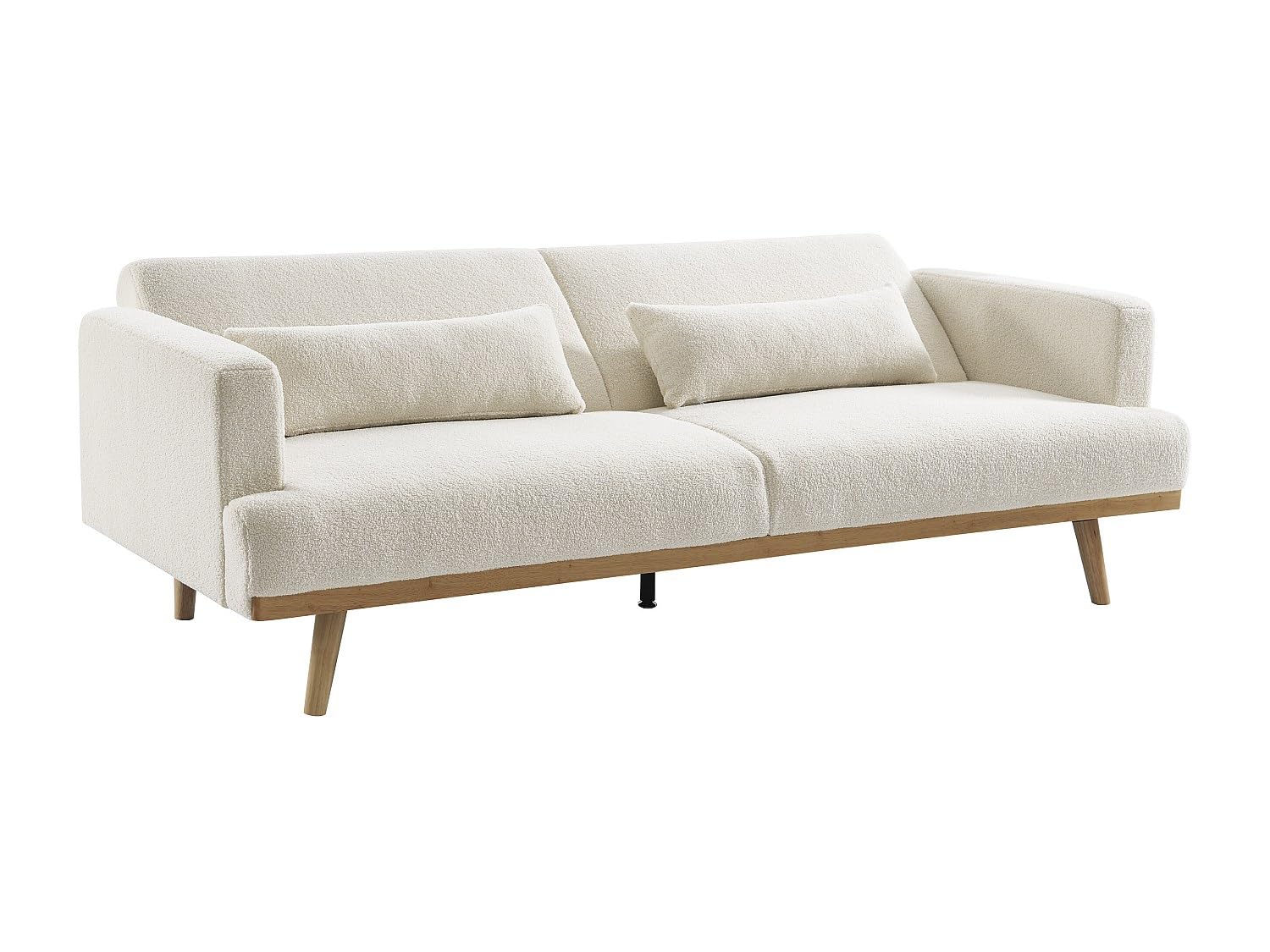 Klappsofa 3-Sitzer mit Schlaffunktion - Bouclé-Stoff - Weiß - ESME