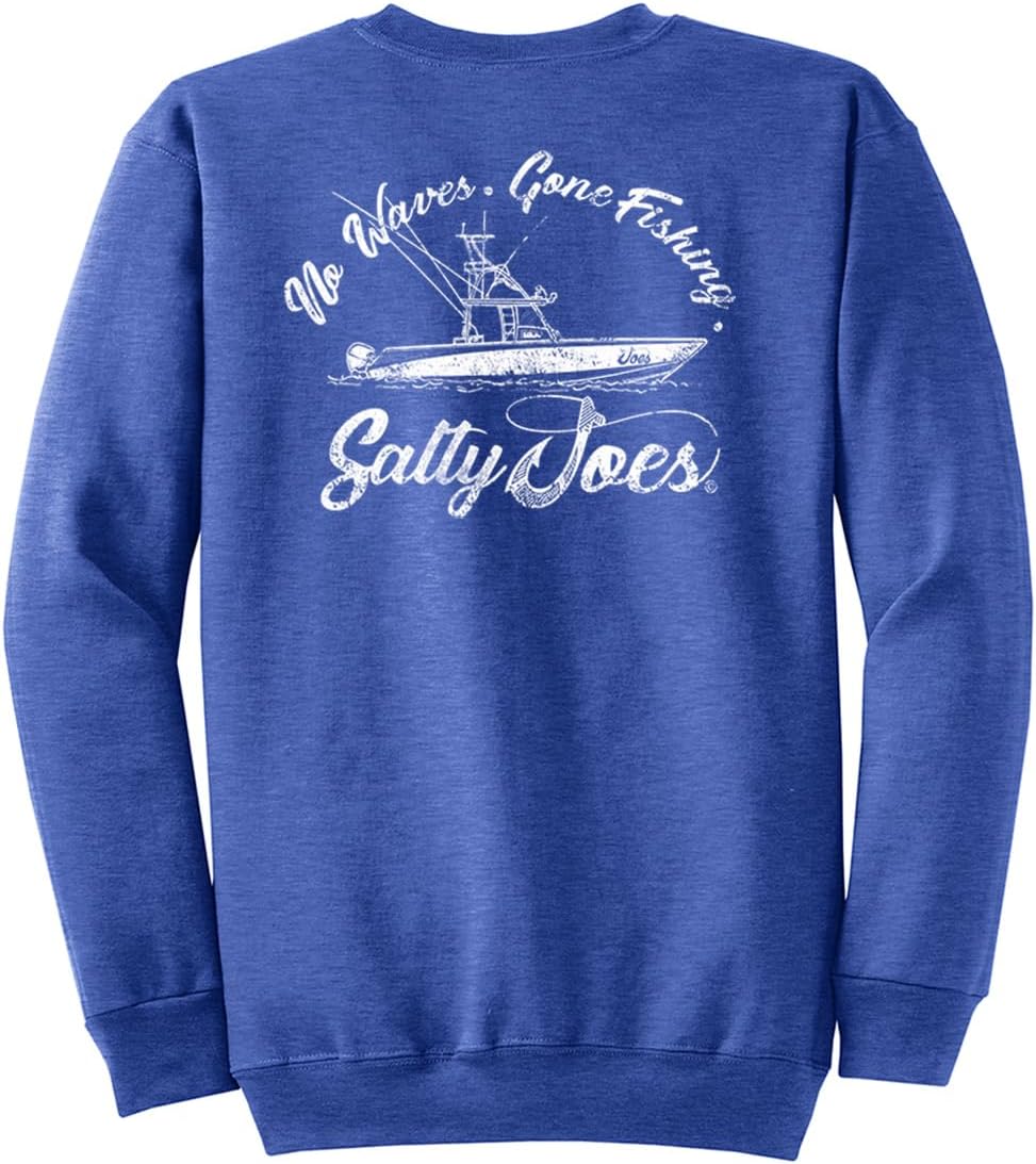 SALTY JOES Men's Fishing Boat Logo Crewneck Sweatshirts