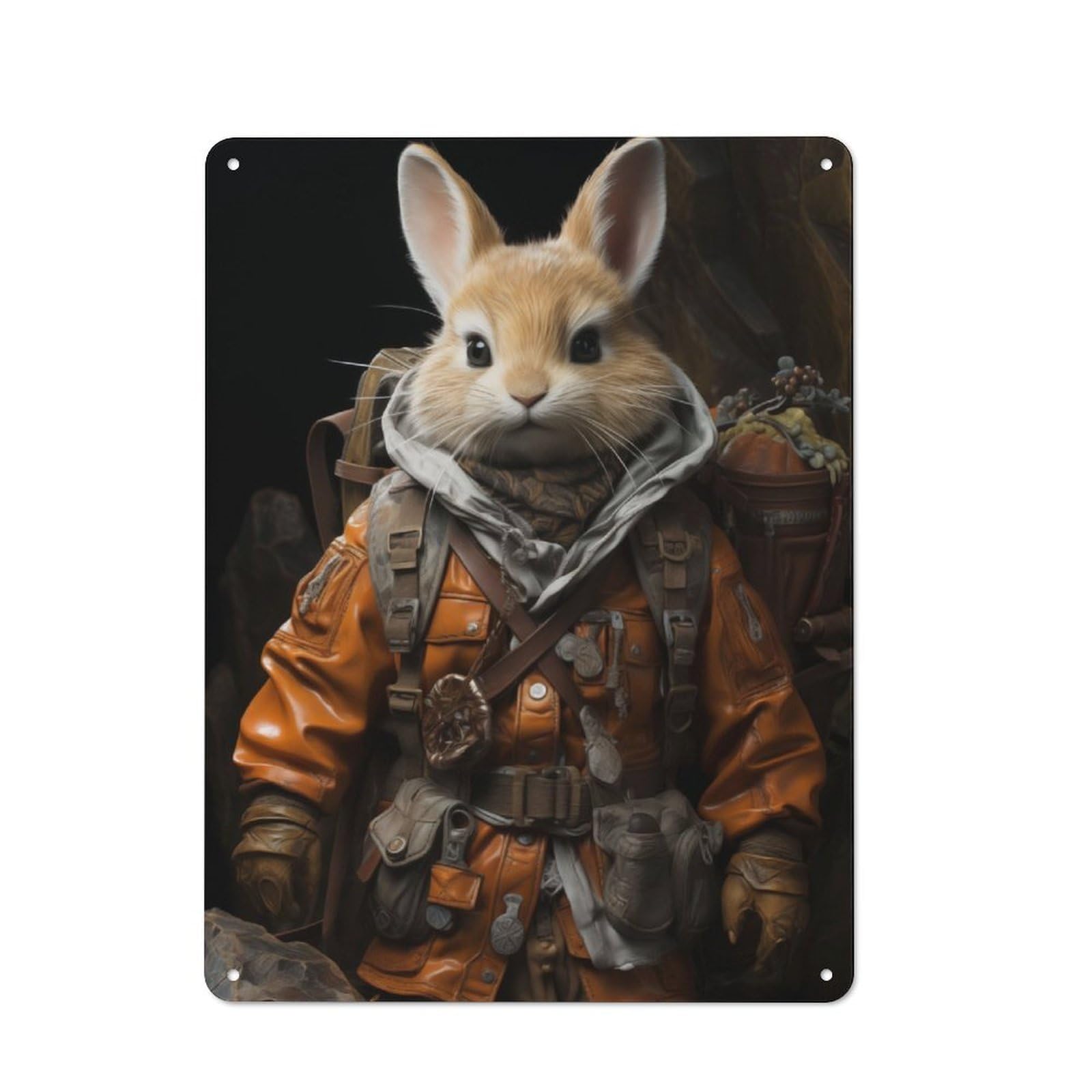 Junmoney Explorer Bunny For Hobby Room Or Studio, Retro-Style Tin Sign 40X30cm, For Room Styling Across Hobby Rooms And Studios