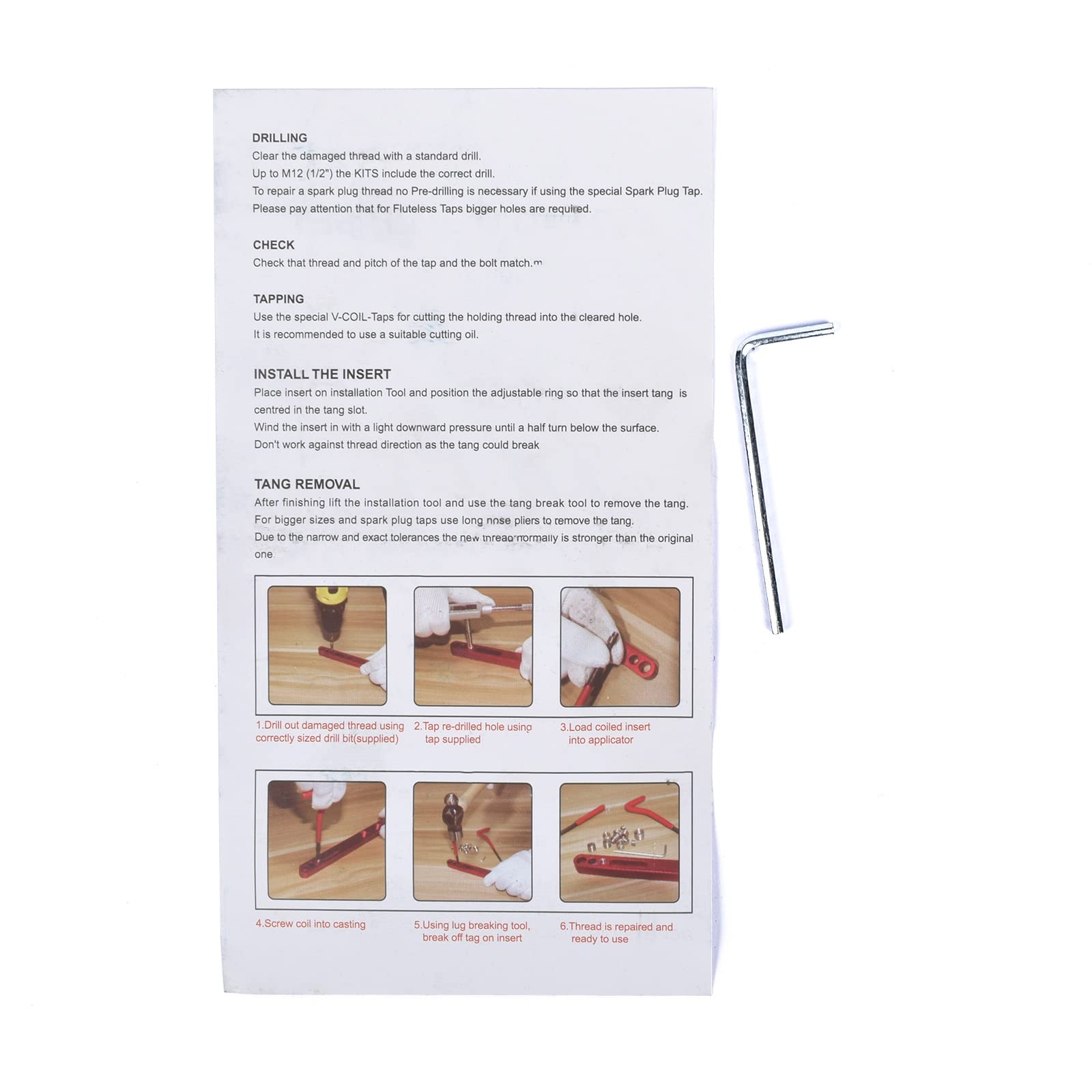 Bisenya Kit da 131 pezzi di riparazione filettatura, utensili per riparazione filettatura M5 M6 M8 M10 M12, filettatura blu